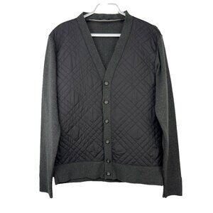 RNT 23 JEANS Preppy Quilted Grey Classic Light Buttoned Up Jacket Cardigan M